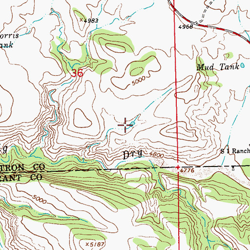 Topographic Map of Jim Tank, NM
