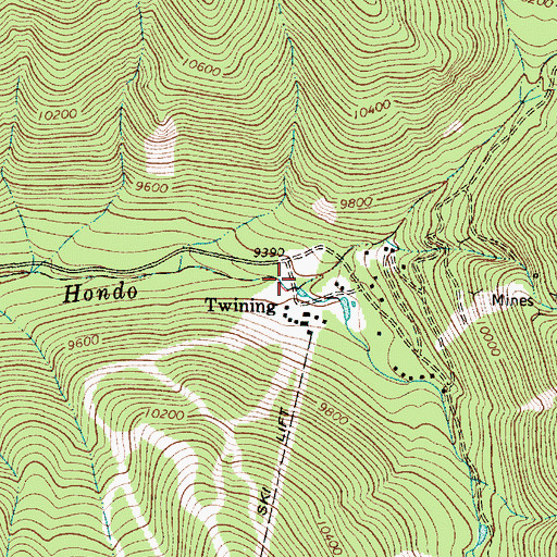 Topographic Map of Twining Campground, NM