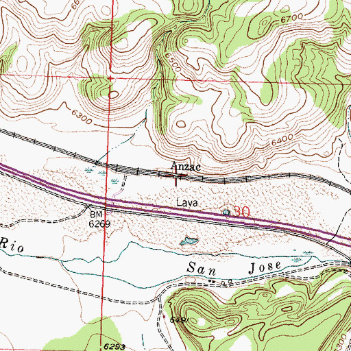 Topographic Map of Anzac, NM