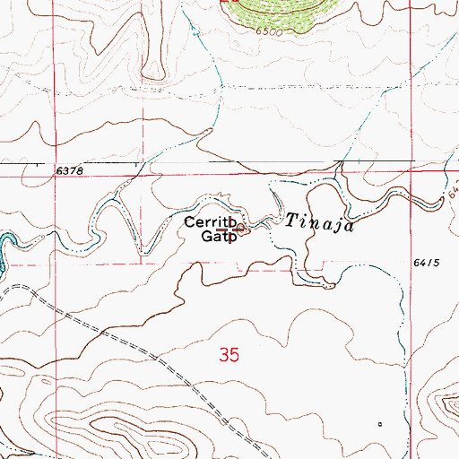 Topographic Map of Cerrito Gato, NM