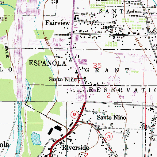 Topographic Map of Santo Nio, NM