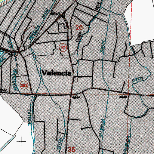 Topographic Map of Valencia, NM