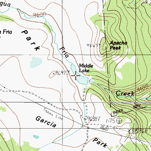 Topographic Map of Middle Lake, NM