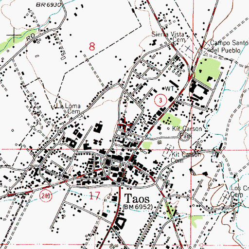 Topographic Map of Taos Campus, NM
