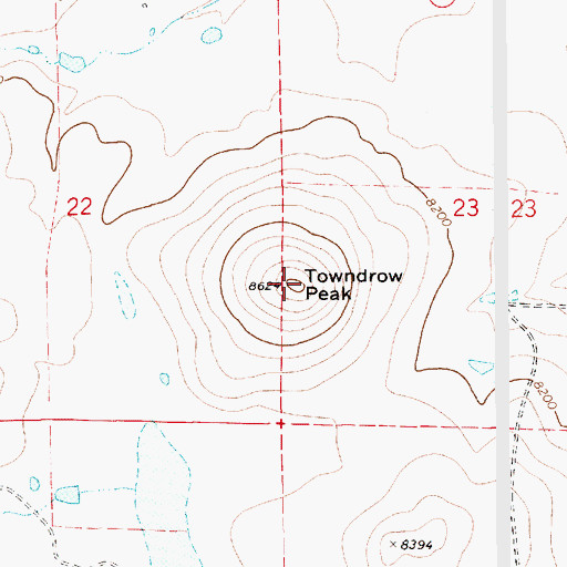 Topographic Map of Towndrow (historical), NM