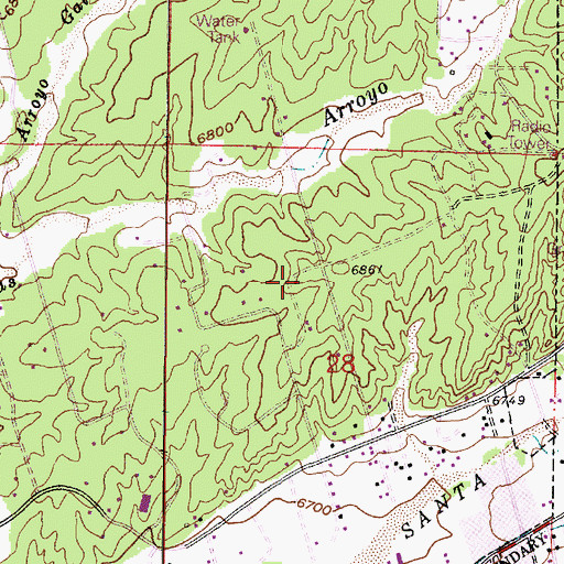 Topographic Map of Kinder Care, NM