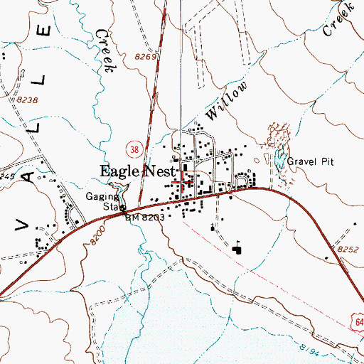 Topographic Map of The First Baptist Church of Moreno Valley, NM