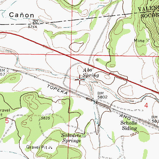 Topographic Map of Abo Spring, NM