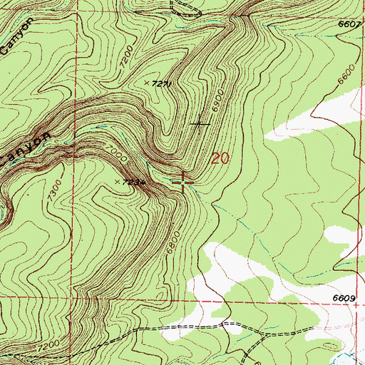 Topographic Map of Agua Fria Trail Canyon, NM