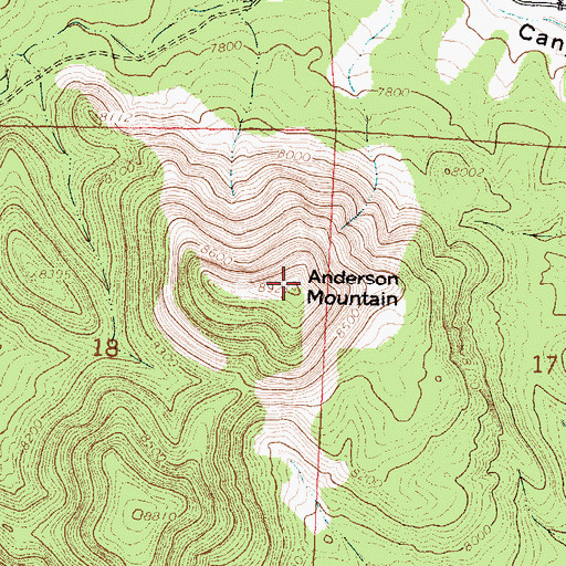Topographic Map of Anderson Mountain, NM
