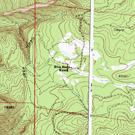 Topographic Map of Blue Bird Ranch (historical), NM
