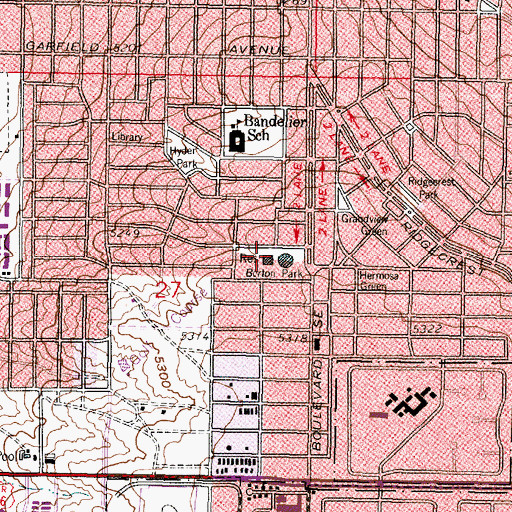 Topographic Map of Burton Park, NM