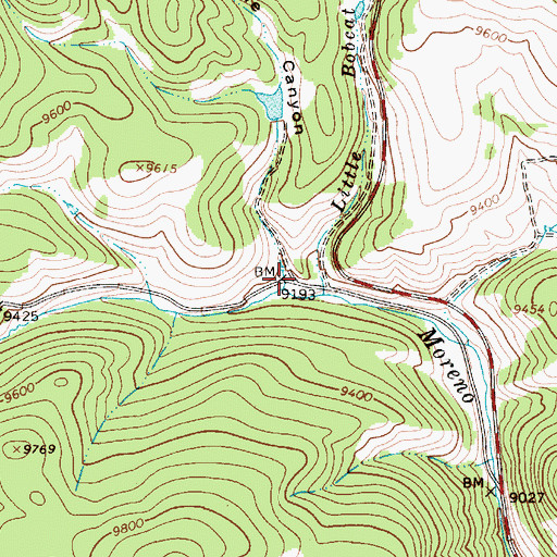 Topographic Map of Butcherknife Canyon, NM
