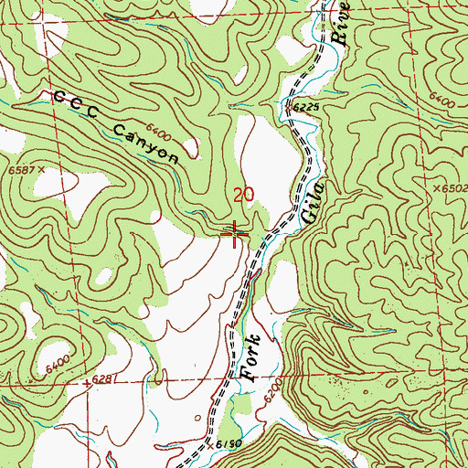 Topographic Map of CCC Canyon, NM