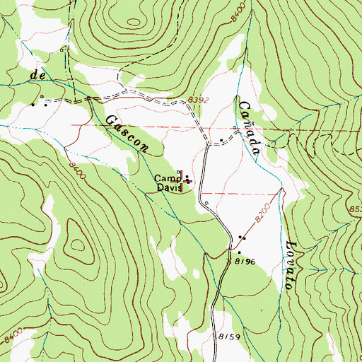 Topographic Map of Camp Davis, NM