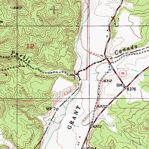 Topographic Map of Caada Pueblo, NM