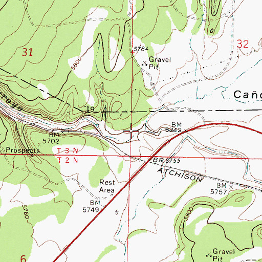 Topographic Map of Caon Salado, NM
