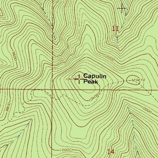 Topographic Map of Capulin Peak, NM