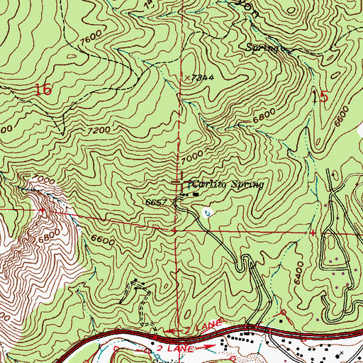 Topographic Map of Carlito Spring, NM