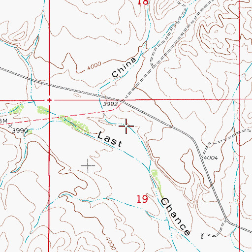 Topographic Map of China Canyon, NM