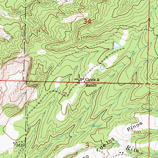 Topographic Map of Circle A Ranch, NM