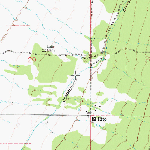 Topographic Map of Community Ditch, NM