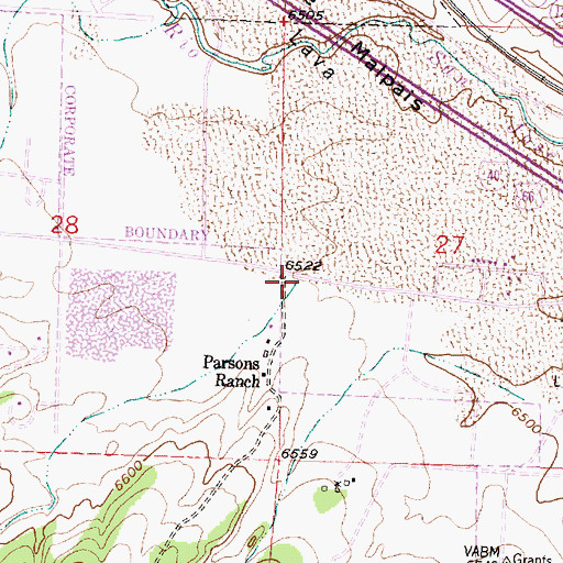 Topographic Map of Dead Cow Canyon, NM