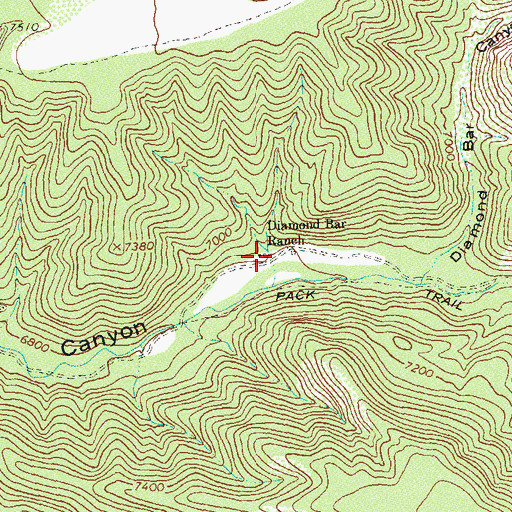 Topographic Map of Diamond Bar Ranch, NM