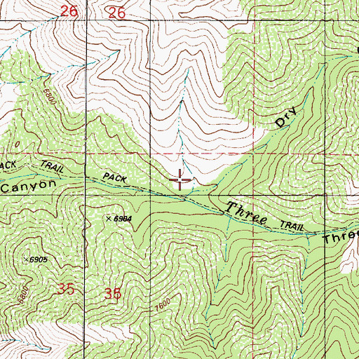 Topographic Map of Dry Canyon, NM