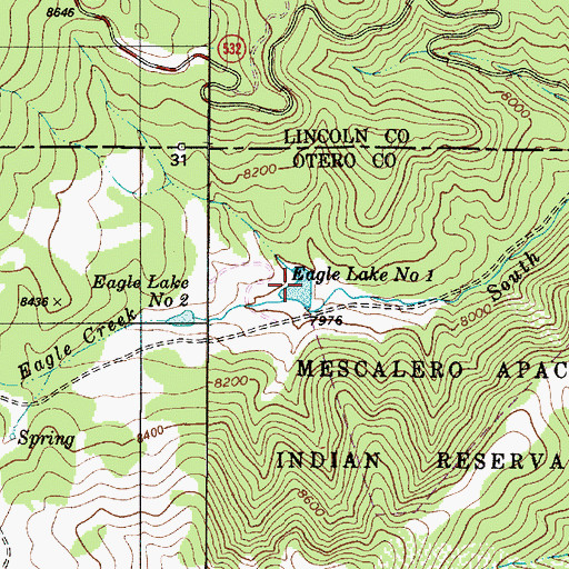Topographic Map of Eagle Lake, NM