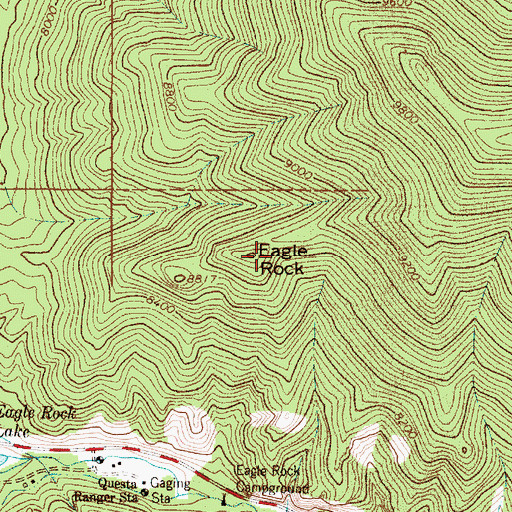 Topographic Map of Eagle Rock, NM