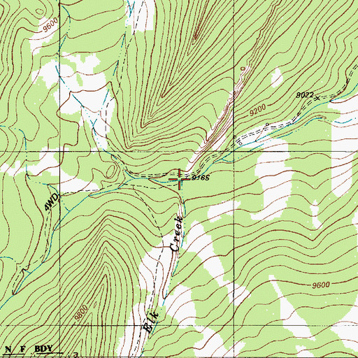 Topographic Map of Elk Creek, NM