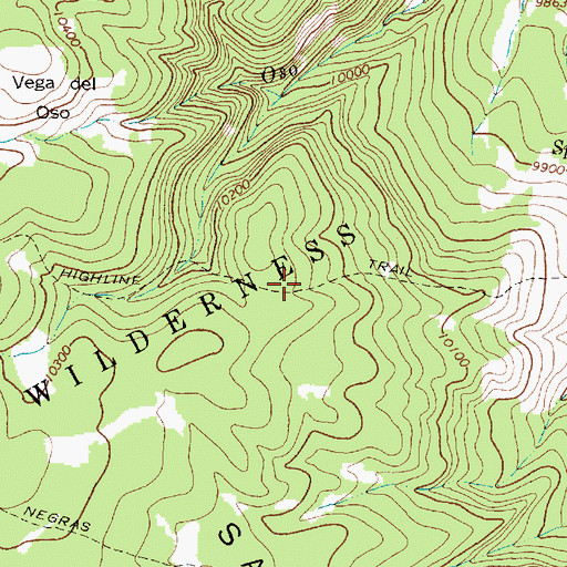 Topographic Map of Highline Trail, NM