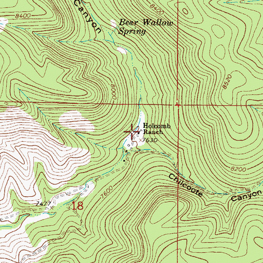 Topographic Map of Holcomb Ranch, NM