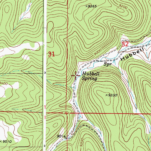 Topographic Map of Hubbell Spring, NM