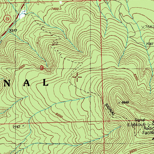 Topographic Map of Lookout Trail, NM