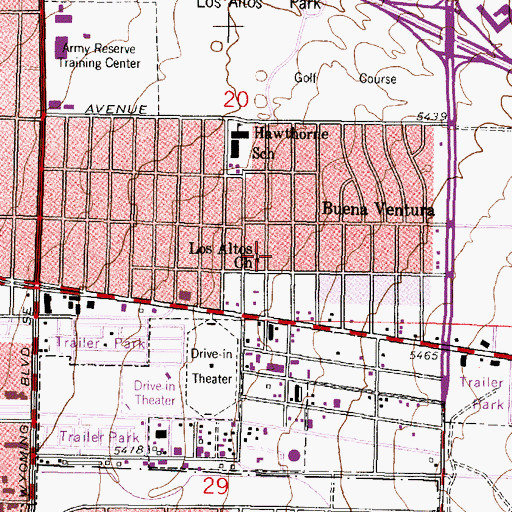 Topographic Map of Los Altos Church, NM