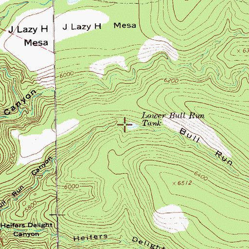 Topographic Map of Lower Bull Run Tank, NM
