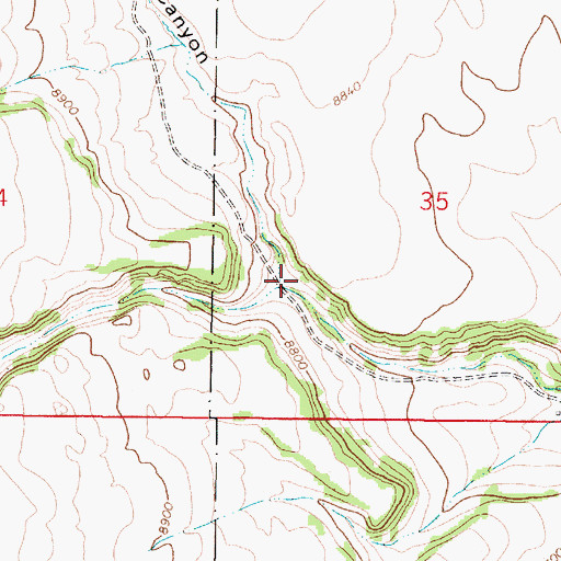 Topographic Map of Malette Canyon, NM