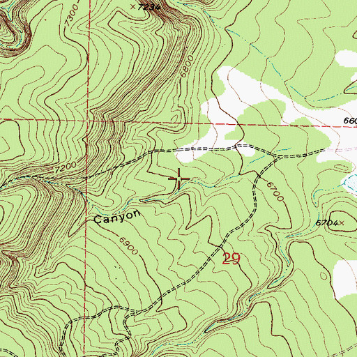 Topographic Map of Manga Canyon, NM