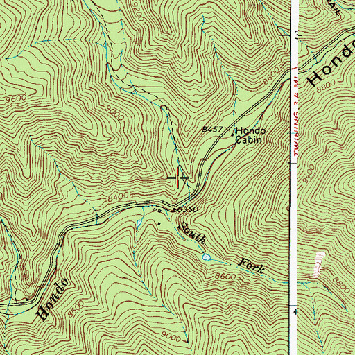 Topographic Map of Manzanita Canyon, NM