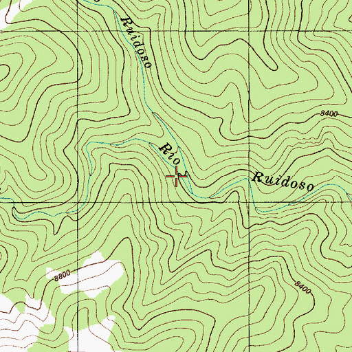 Topographic Map of Middle Fork Rio Ruidoso, NM