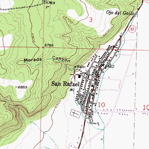 Topographic Map of Morada Canyon, NM