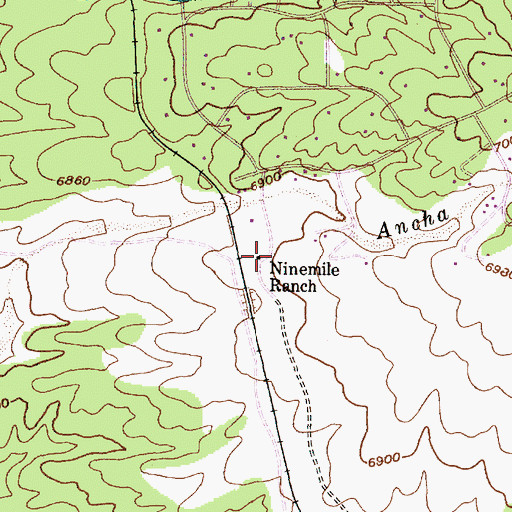 Topographic Map of Ninemile Ranch, NM