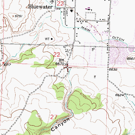 Topographic Map of Prop Canyon, NM