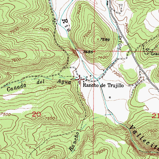 Topographic Map of Rancho deTrujillo, NM