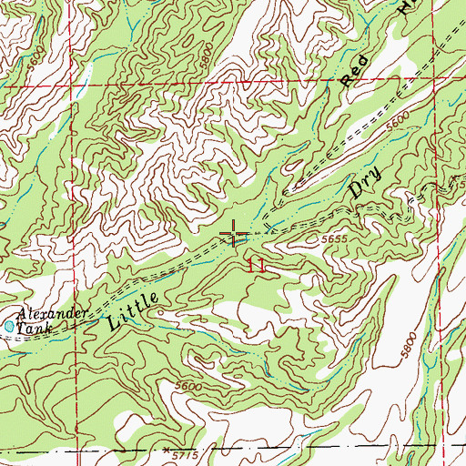 Topographic Map of Red Hair Canyon, NM