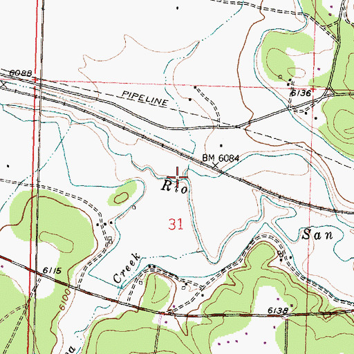 Topographic Map of Rinconada Creek, NM