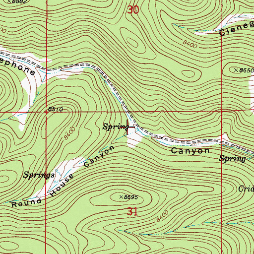 Topographic Map of Round House Canyon, NM