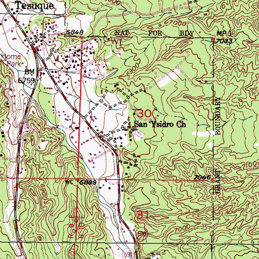 Topographic Map of San Ysidro Church, NM